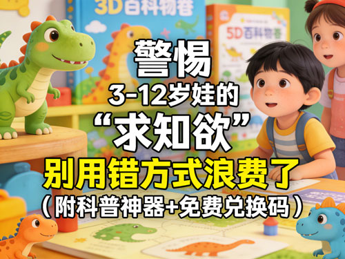 警惕！3-12岁娃的“求知欲”，别用错方式浪费了（附科普神器+免费兑换码）